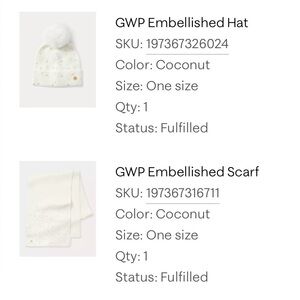 New In Package Lilly Pulitzer GWP Embellished Hat & Scarf Set – Coconut